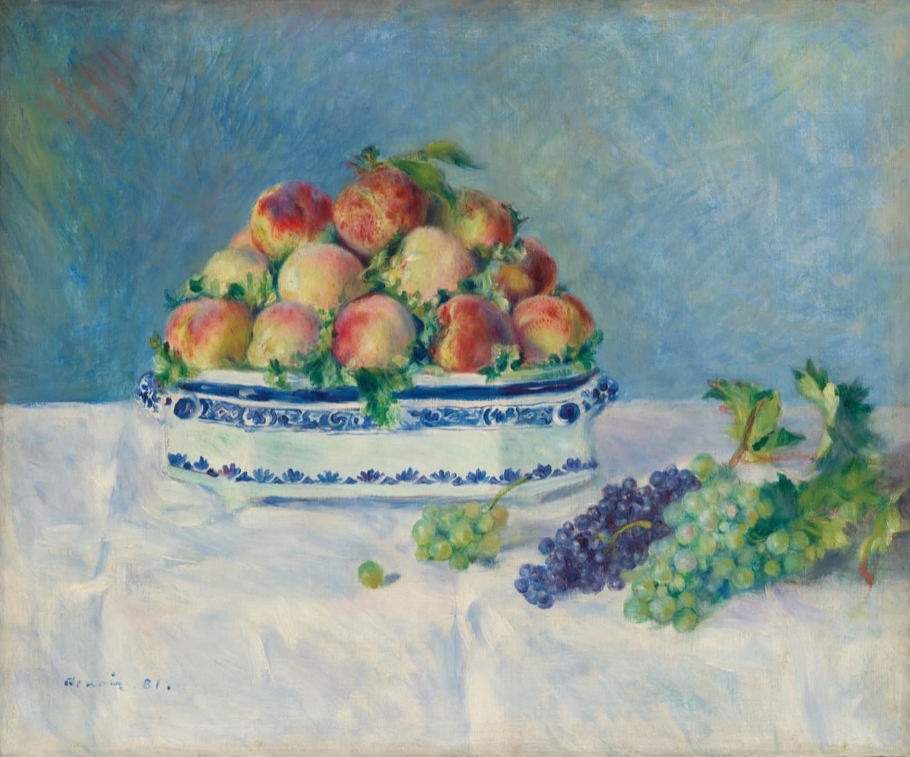 Still Life with Peaches and Grapes, Auguste Renoir, 1881